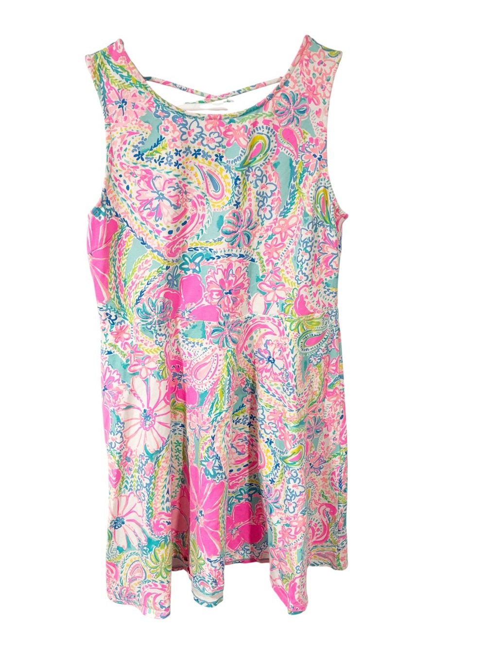 Lilly Pulitzer Multi Color Floral Big Girls Sleeveless Dress Size 14